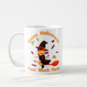 Mug Mignonne sorcière vole sur son Broom Halloween