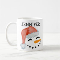 Mignonne Souriant Whimsical Snowman Visage Santa N