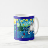 Mug Mignonne souris chat couple Starry Night Van Gogh  (Devant droit)