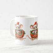 Mug Mignonne souris de la souris de Noël (Devant gauche)