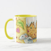 Mug Mignonne souris de Noël portant un dessert de gâte (Gauche)
