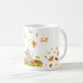 Mug Mignonne souris et orange jaune tomber eau feuille (Devant droit)