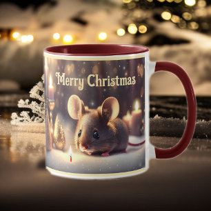 Mug Mignonne souris fête Noël - coutume