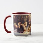 Mug Mignonne souris fête Noël - coutume (Gauche)