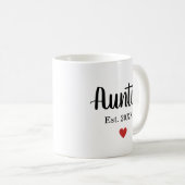 Mug Mignonne Tante Année de fondation Petit Coeur Roug (Devant droit)