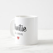 Mug Mignonne Tante Année de fondation Petit Coeur Roug (Devant gauche)