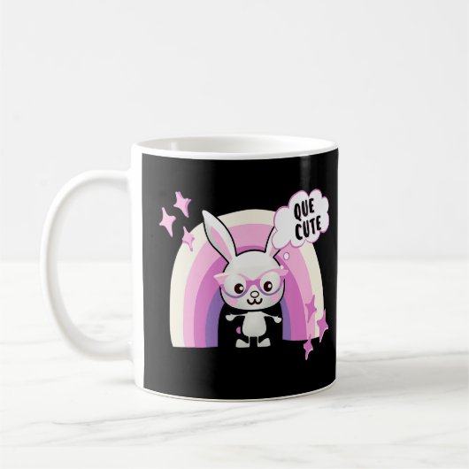 Mug Mignonne Tête De Lapin Avec Verres Arc En Ciel Par (Gauche)