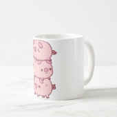 Mug Mignonne Trois Petits Cochons Empilés Ensemble Drô (Devant droit)