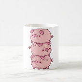 Mug Mignonne Trois Petits Cochons Empilés Ensemble Drô (Centre)
