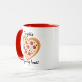 Mug Mignonne Tu Dois Pizza Me Pun Coeur (Devant gauche)