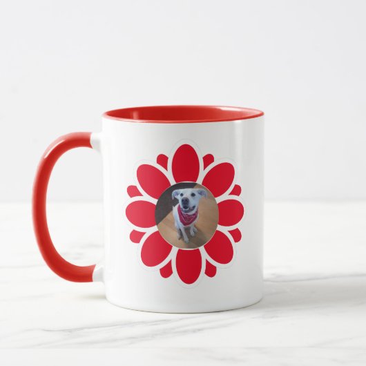 Mug Mignonne Une Photo Noël Salutation Red Floral Chie (Gauche)