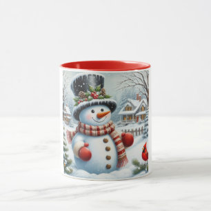 Mug Mignonne, Vintage/Whimsical bonhomme de neige de N
