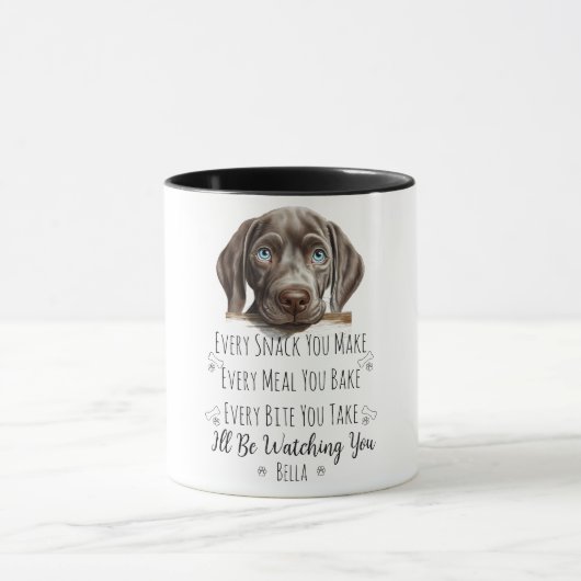 Mug Mignonne Weimaraner Chien drôle Personnalisé (Centre)