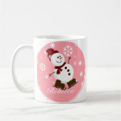 Mug Mignonne Xmas personnalisé Snowman (Gauche)