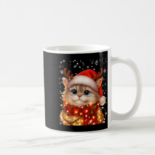 Mug Mignonnes Pantalon de Pyjama Graphique Chat Noël X (Droite)