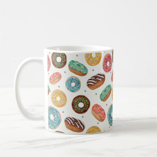 Mug Mignons d'impression de beignets colorés (Gauche)