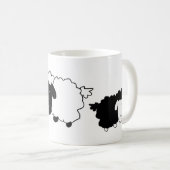 Mug Mignons Feuilles Illustration Noir Et Blanc (Devant droit)