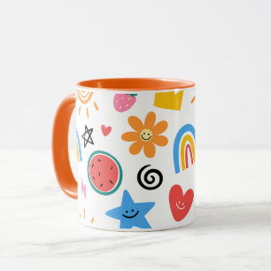 Mug Mignons gribouillis d'été - motif fantaisiste cont
