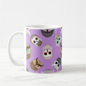 Mug Mignons hiboux sur fond violet (Gauche)