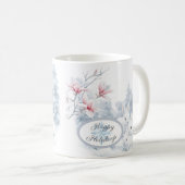 Mug Mignons lapins blancs en vacances d'hiver neige (Devant droit)