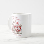 Mug Mignons lapins et Nom personnalisé Joyeux Noël (Devant gauche)