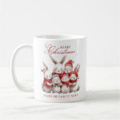 Mug Mignons lapins et Nom personnalisé Joyeux Noël (Gauche)