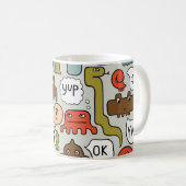 Mug Mignons monstres de dessin : Arrière - plan sans c (Devant droit)