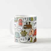 Mug Mignons monstres de dessin : Arrière - plan sans c (Devant gauche)