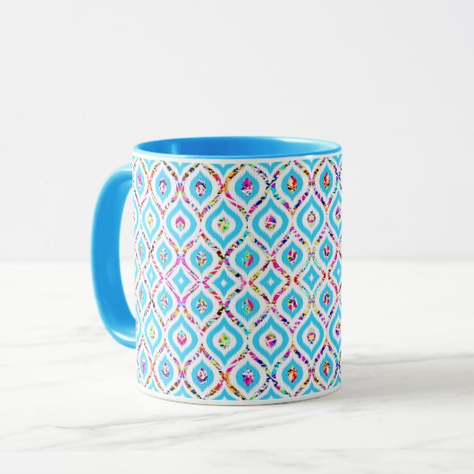Mug Mignons motifs abstraits colorés en zigzag (Devant gauche)