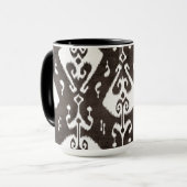 Mug Mignons motifs tribaux ikat noirs et blancs (Devant gauche)