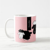 Mug Mignons Sheeps Illustration Noir et blanc sur Blus (Gauche)