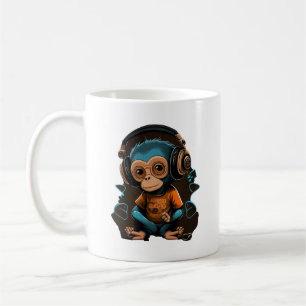 Mug Mignons Singe Écouter Musique, Musique Singe Immer