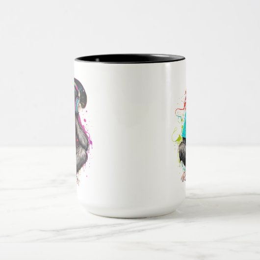 Mug Mignons Singe Écouter Musique, Musique Singe Obséd (Centre)
