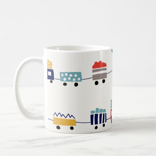 Mug Mignons trains colorés sans couture motif. (Gauche)