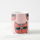 Mug Mignons visages de chat, motif sans soudure. (Centre)