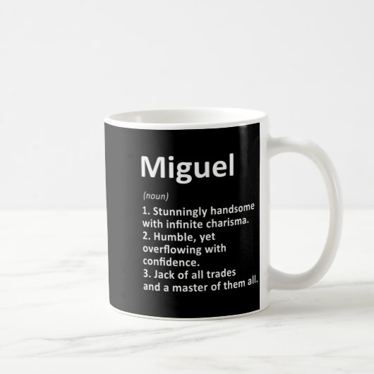 Mug Miguel Definition D Name Funny Birthday  (Droite)
