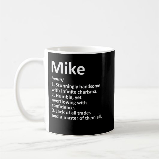 Mug MIKE Définition Nom personnalisé Amusant Anniversa (Gauche)