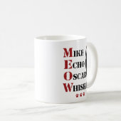 Mug Mike Echo Oscar Whiskey MEOW Cat (Devant droit)