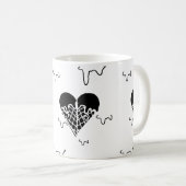 Mug Mikitiez coeur noir biscuits et crème glacée (Devant droit)