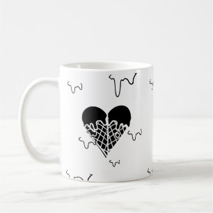 Mug Mikitiez coeur noir biscuits et crème glacée