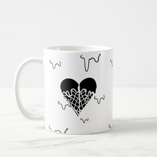 Mug Mikitiez coeur noir biscuits et crème glacée (Gauche)