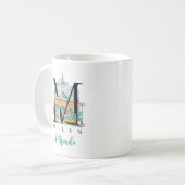 Mug Milan Italy Monogram Letter M Personalized Gift (Devant gauche)