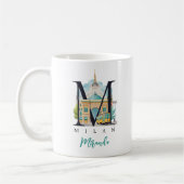 Mug Milan Italy Monogram Letter M Personalized Gift (Gauche)