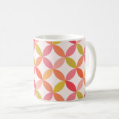 Mug Milieu du siècle moderne rose rouge orange cercles (Devant droit)