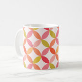 Mug Milieu du siècle moderne rose rouge orange cercles (Devant gauche)
