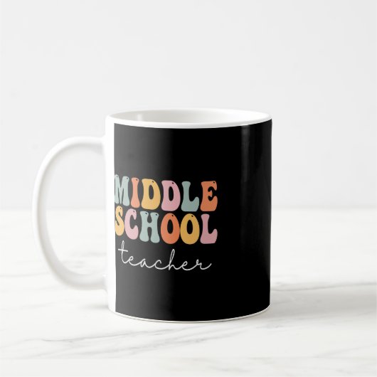 Mug Milieu Enseignant Retro Super Joyeux Premier Jour (Gauche)