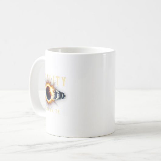 Mug Milieu Tx 2024 Total Éclipse Solaire 8 avr. Total (Devant gauche)