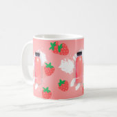 Mug milkshake à la fraise kawaii (Devant gauche)
