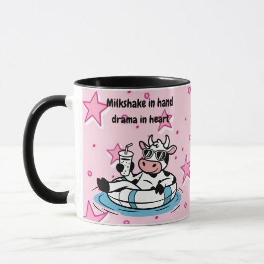 Mug Milkshake in Hand, Drama in Heart | Cool Cow Funny (Gauche)