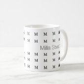 Mug Milla nom personnalisé répétant noir initial sur b (Devant droit)